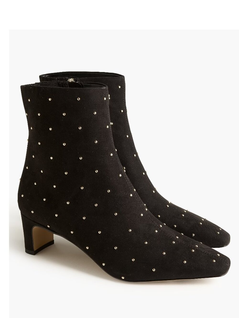 J Crew Factory Studded Snip-Toe Ankle Boots, Black